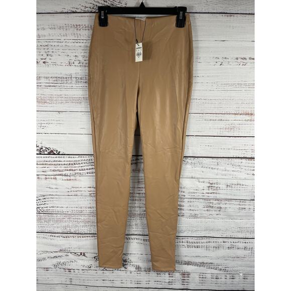 Express Pants - Express Leggings Women's XS Tan Camel Faux Leather Pull On Stretch Vegan Pants